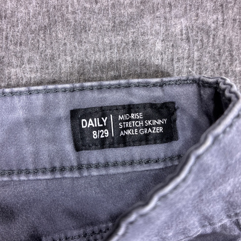 Buffalo David Bitton Skinny Jeans Womens 8/29 Gray Ankle Grazer Mid-Rise - Picture 4 of 13